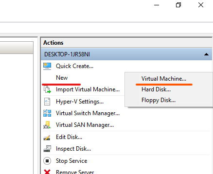 Hyper-V creating Virtual Machine