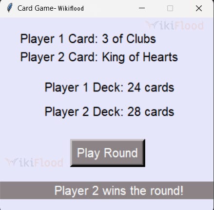 python card game output