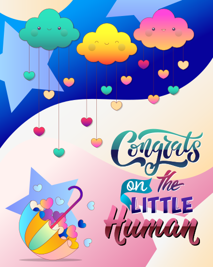congrats-on-the-little-human-with-cute-clouds-and-gradient-hearts-umbrella-full-of-hearts-stars-baby-shower-cards-group-greeting-ecards sendwishonline.com