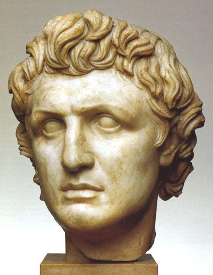 Hellenistic stone bust of Attalus I, King of Pergamon.