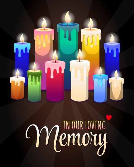 in-our-loving-memory-colorful-candles-deepest-sympathy-group-greeting-cards-sendwishonline.com