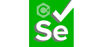 C# logo and Selenium logo with shadow effect