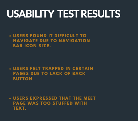 Usability results