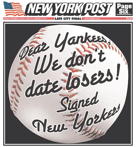 New York Post A-Rod Signed Baseball Cover