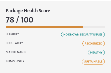 snyk.io report on BlackSheep. Package health score: 78/100
 Security: No known security issues
 Popularity: Recognised
 Maintenance: Healthy
 Community: Sustainable