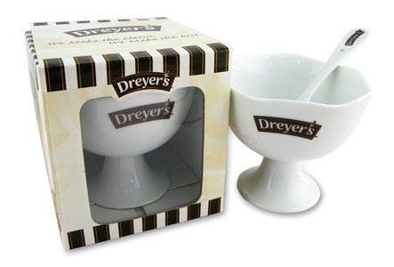 Dreyer’s ceramic Ice cream cup and spoon
