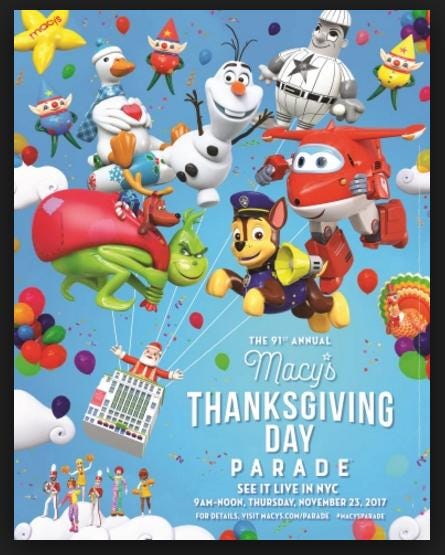 91st Macy's Thanksgiving Day Parade (2017) | Poster