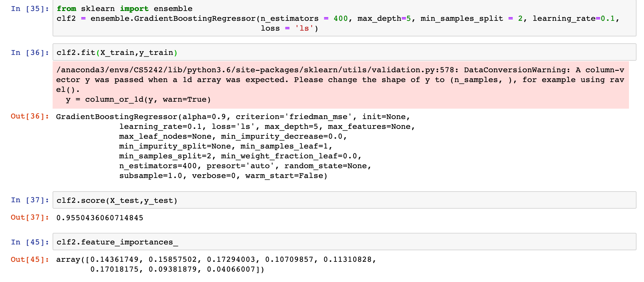 Gradient Boosting Regression Model