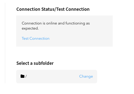 Couchdrop interface showing a successful connection for Azure for SFTP