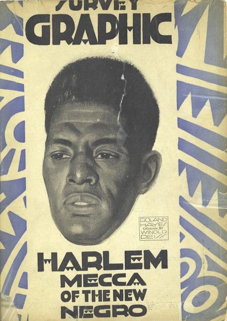 The cover of the “Harlem, Mecca of the New Negro” issue. Illustration by Winold Reiss, 1925