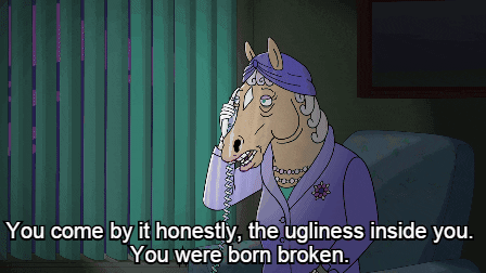 Beatrice Horseman having a heart to heart with her son Bojack.