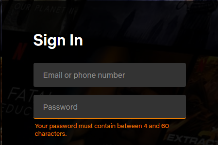 again the same sign in form, this time the screenshot highlight that there are conditions for the password, as exaplained in the text of the article