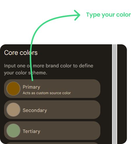 type your color