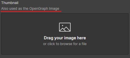 Helper text depicting that the content will be used in OpenGraph as well.