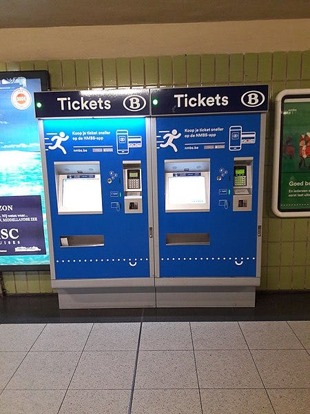 NMBS’s vending machines for train tickets
