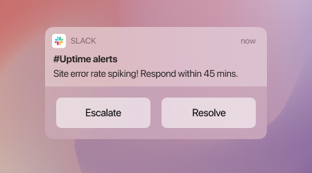 Screenshot of notification of uptime alerts on Locale
