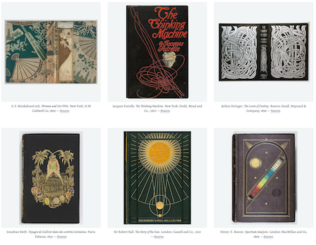 screenshot from the web collection showing some fancy book covers with striking illustrations