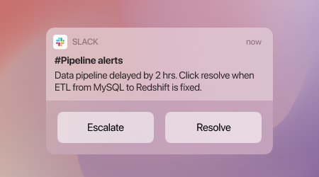 Screenshot of an alerts notification sent to slack