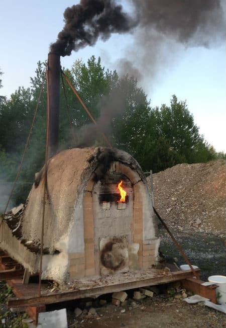 Home made wood fired kiln