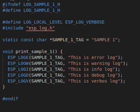 ESP-IDF Logging: sample 1 of print log screenshot