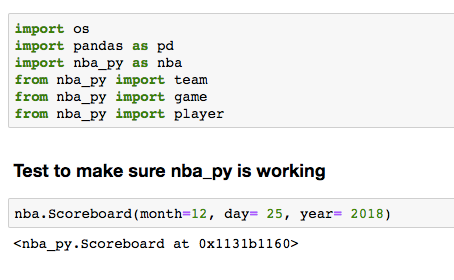 Importing nba_py and making our first call