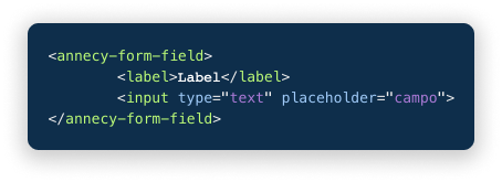 Imagem de um trecho de código do componente de formulário.