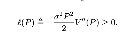 LVR definition as sigma² P²/2 V’’(P)