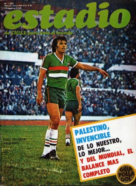 Revista Estadio do Chile com Elías Figueroa, do Palestino, na capa.