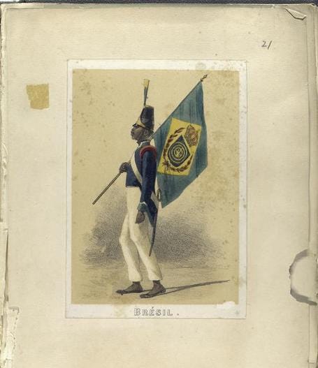 Brézil [Black flag bearer.] from NYPL collection (public domain)
