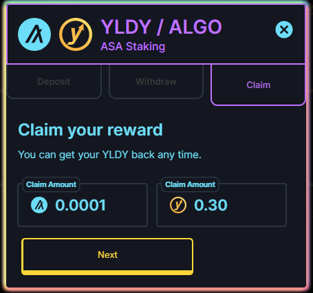Screenshot of rewards