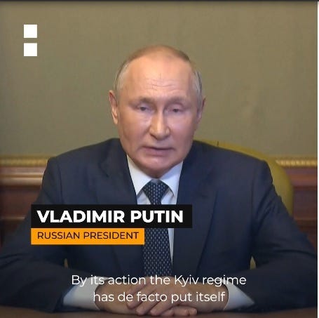 Screen grab from Al Jazeera English video — Putin’s 10/10/2022 response.