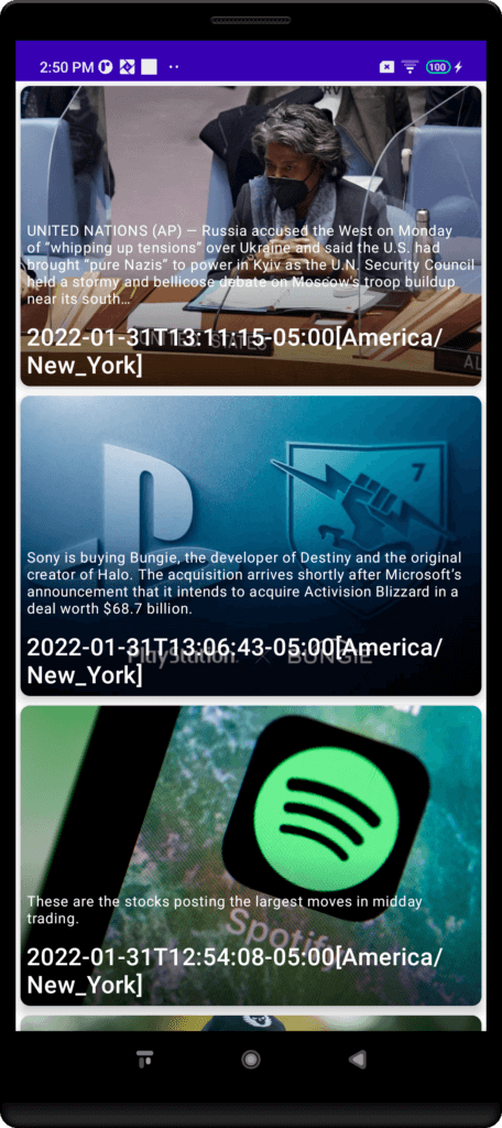 News app with ISO 8601 string converted into the New York timezone | Phrase