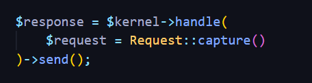 receive the request and return the response by handle() method