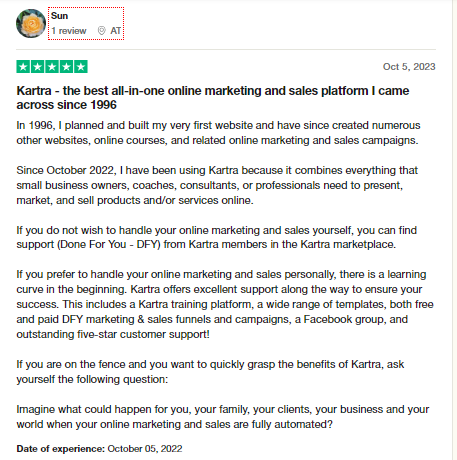 Kartra Customer Review-5