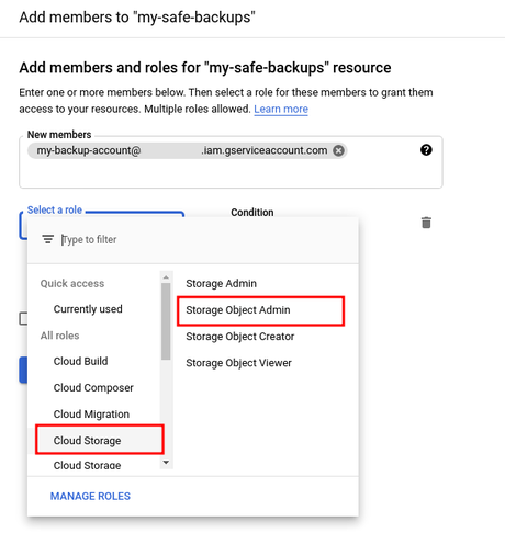 Cloud Storage bucket access