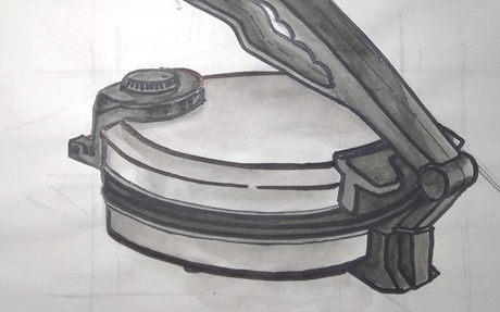 Electronic Roti maker — a drawing.
