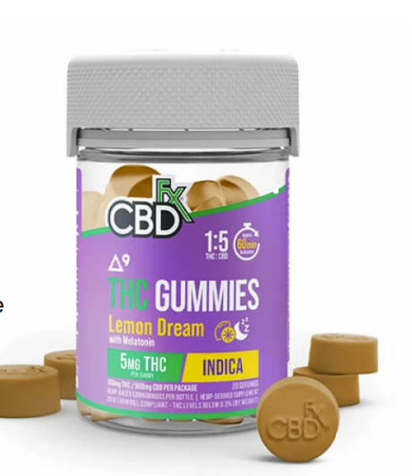 CBDfx Lemon Dream Indica Vegan Gummies with THC