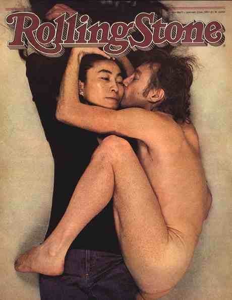 Rolling Stone 滾石雜誌以挑釁性攝影而聞名，本封面為該雜誌最著名的封面人物：John Lennon（約翰藍儂）與 Yoko Ono（小野洋子）