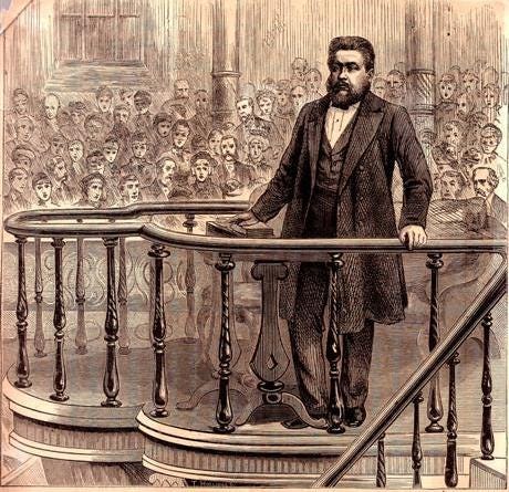 Charles Spurgeon Preaching (From Pulpit and Pen)