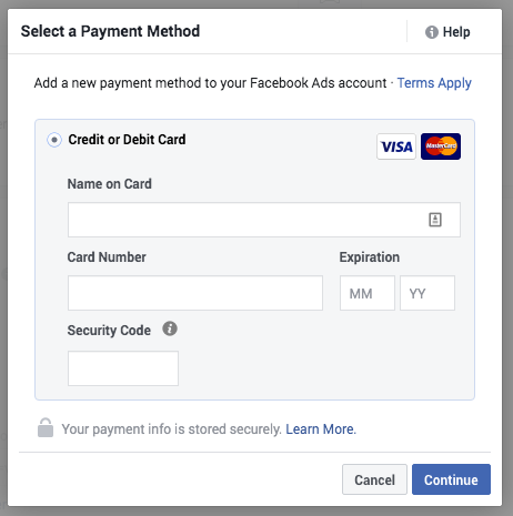 metode pembayaran facebook ads