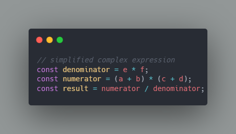 An example of a simplified complex expression code