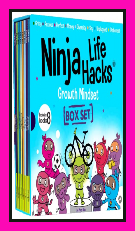 Ninja Life Hacks Growth Mindset 8 Book Box Set (Books 9-16: Perfect, Money, Anxious, Gritty, Dishonest, Shy, Unplugged, Diversity) Book Cover