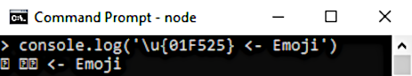 cmd.exe (Windows) showing emoji not displayed correctly