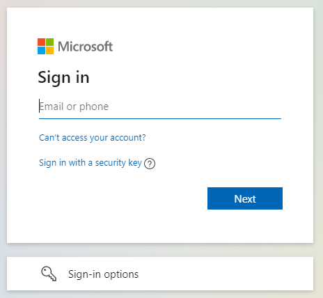 Microsoft Login Screen or Microsoft Single Single sign-on