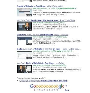 What Happens If You Search for Build a Web Site in One Hour?