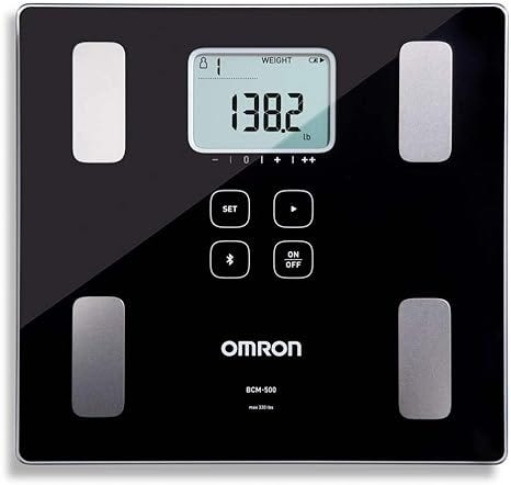 Omron Body Composition Monitor and Scale with Bluetooth Connectivity — 6 Body Metrics & Unlimited Reading Storage with Smartphone App by Omron, Black