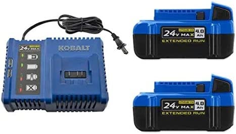 Kobalt 24-Volt Max 2-Pack 4 Amp-Hour Lithium Power Tool Battery Kit (Charger Included)