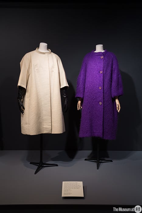 The coat on the left is by Givenchy and the other one is by Balenciaga