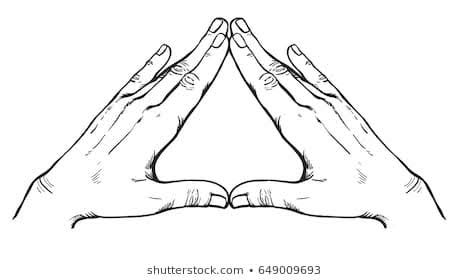 Two hands form a triangle