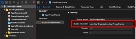 Where to find your Bundle Identifier inside your project’s Target